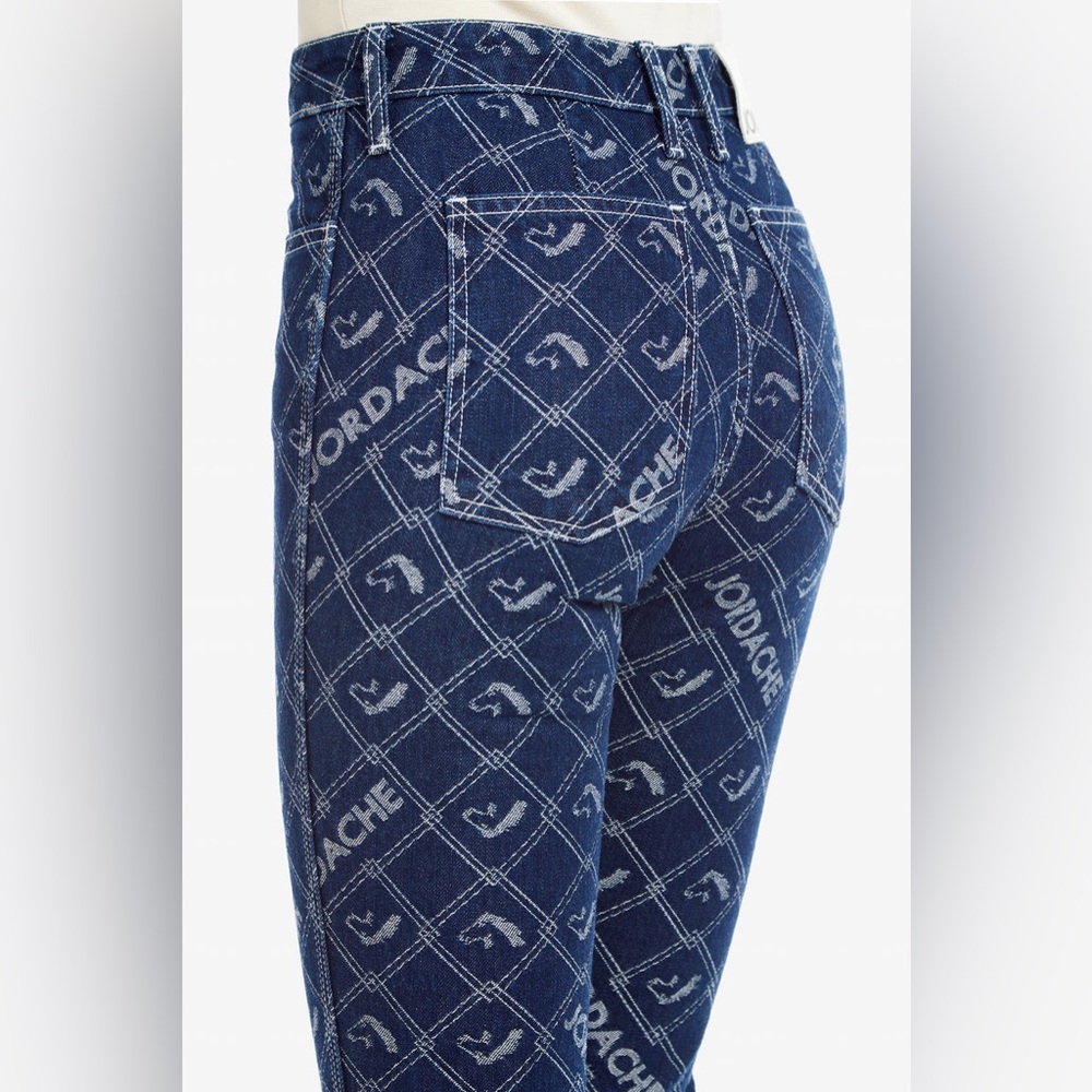 Jordache Signature Logo JACQUARD HIGH-RISE SLIM High Blue Jeans
